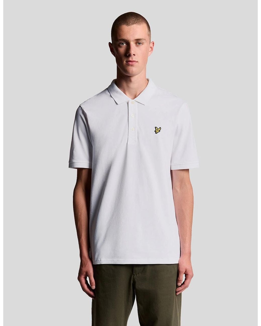 Lyle & Scott White Cotton Polo Shirt for men