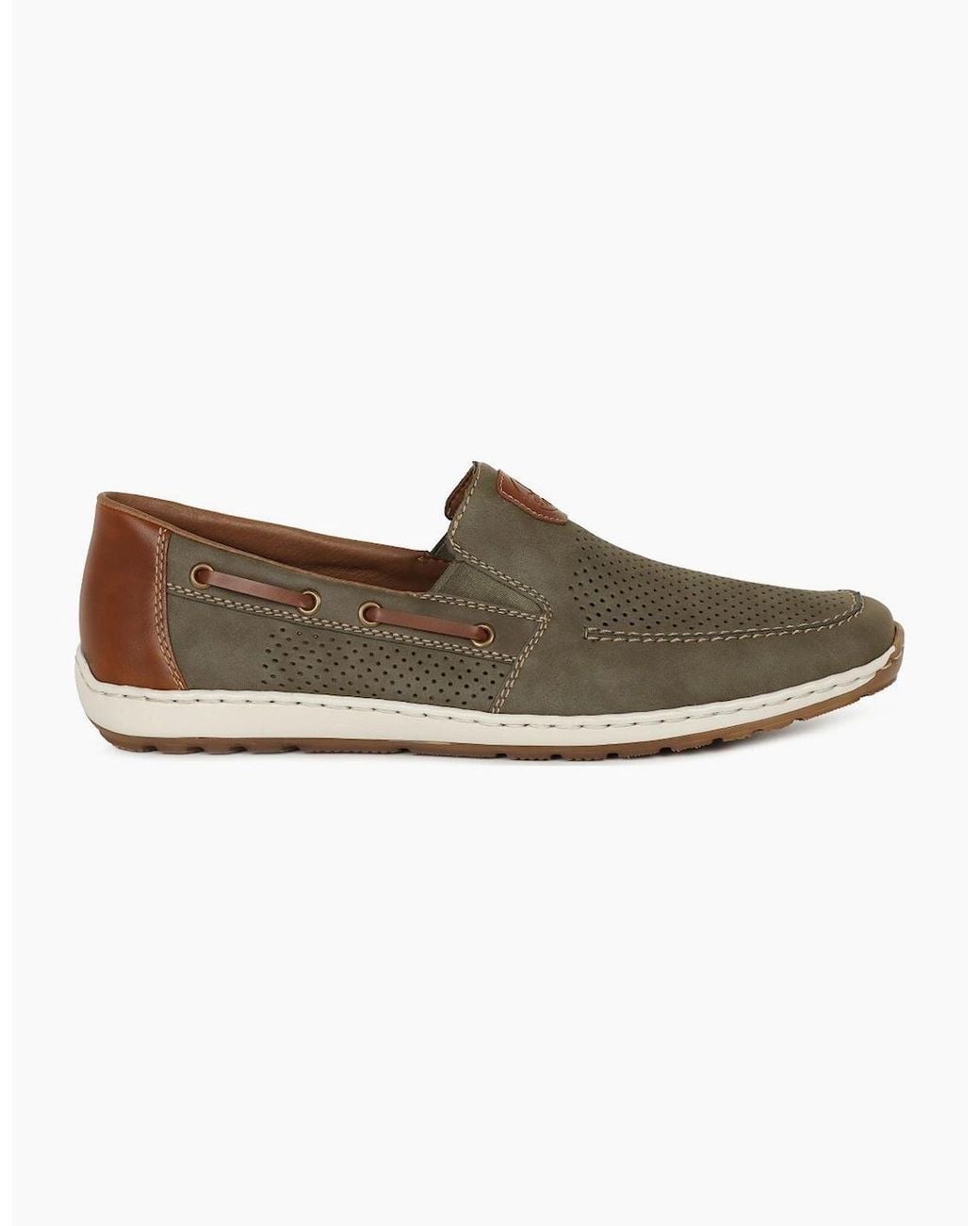Rieker Brown Mariner Slip On Boat Shoes for men