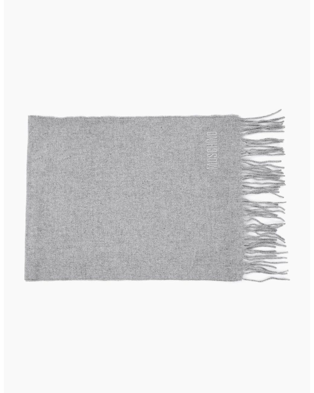 Love Moschino Gray Sciarpa Knitted Logo Scarf Light for men
