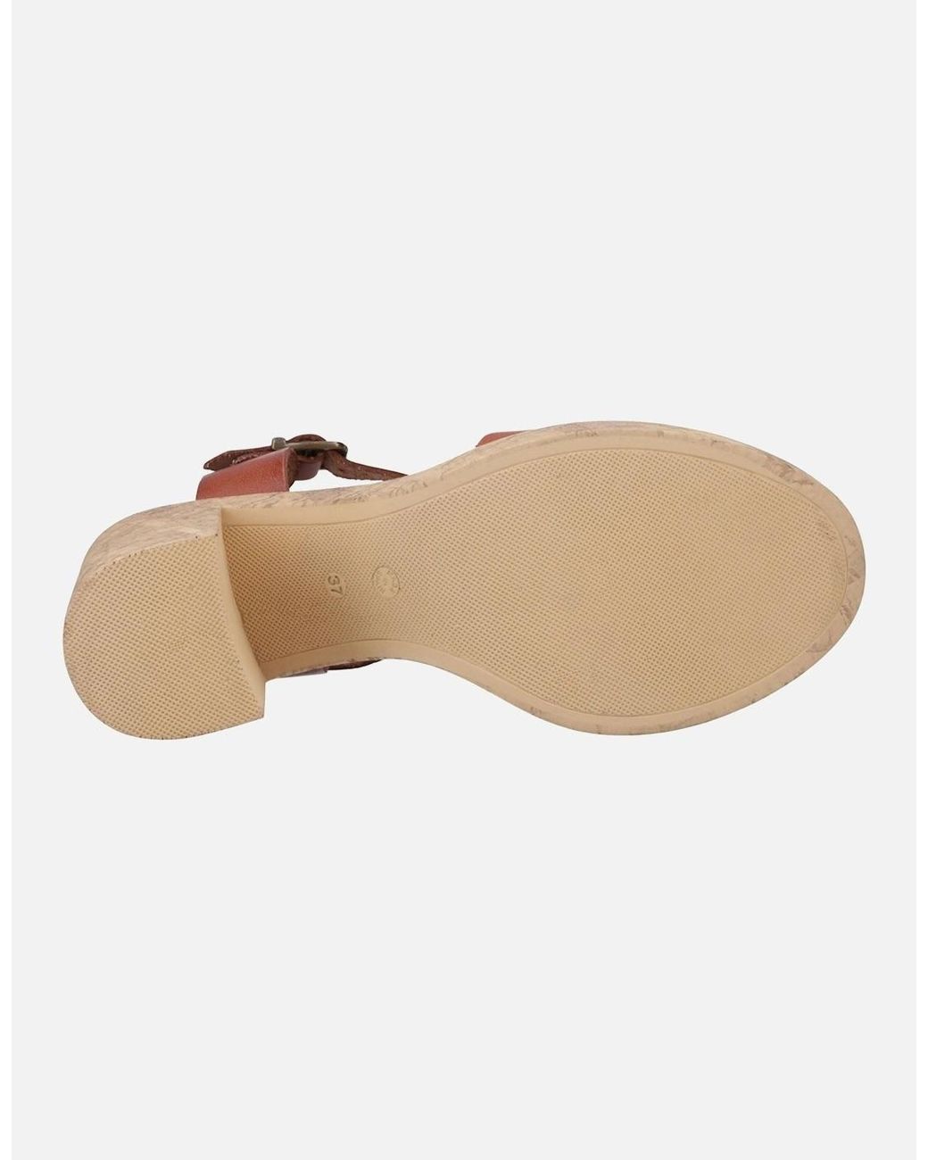 Hush Puppies Pink Georgia Cork Leather Tan Sandals