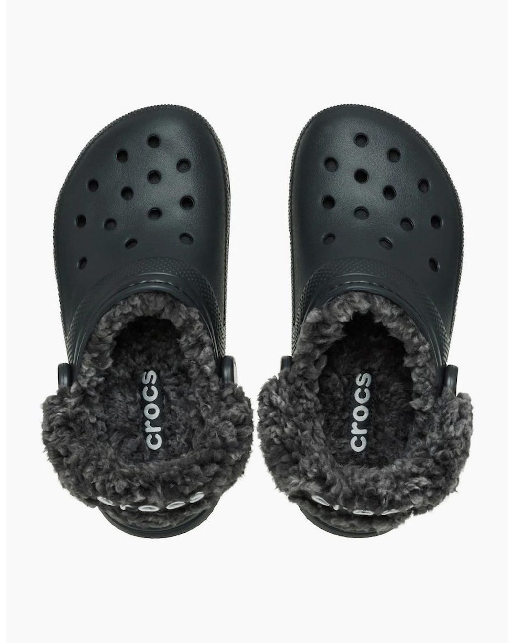 CROCSTM Black Classic Fleece Lined Thermoplastic Clogs for men