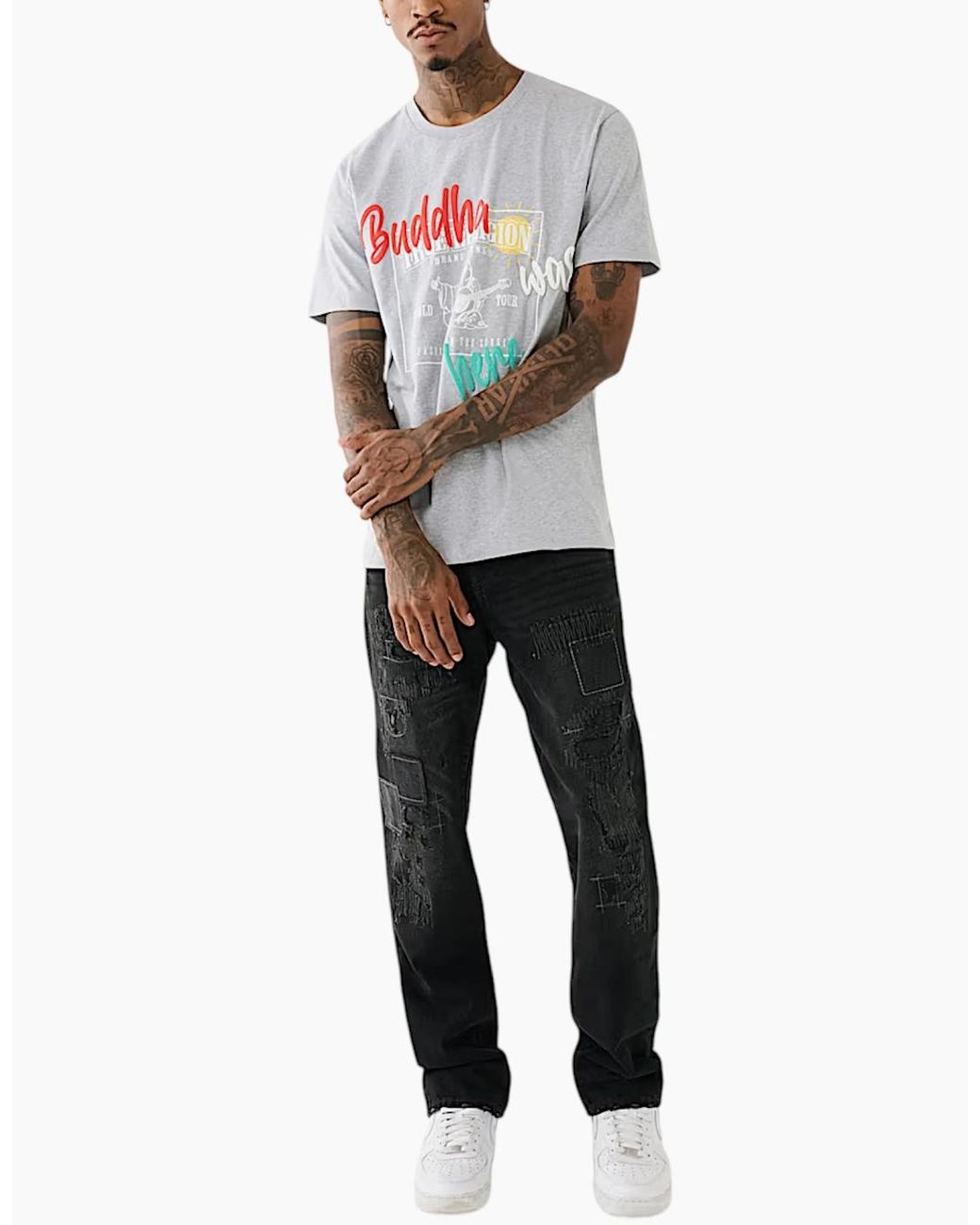 True Religion White 108017 T Shirts Crew Neck Tee for men