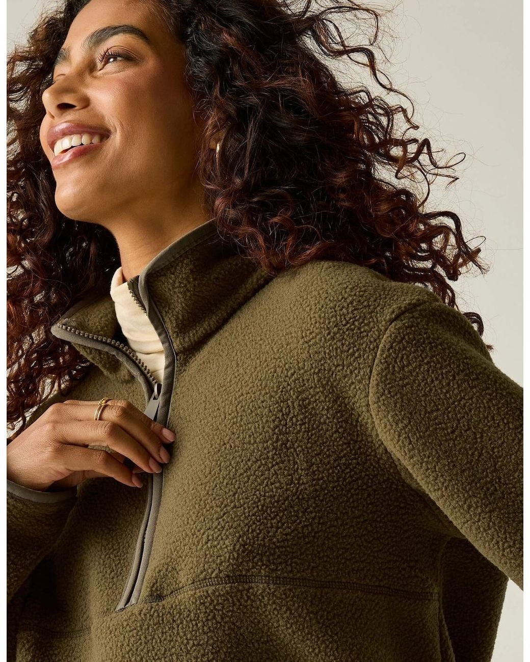 Regatta Green Ladies Frankie Borg Half Zip Fleece