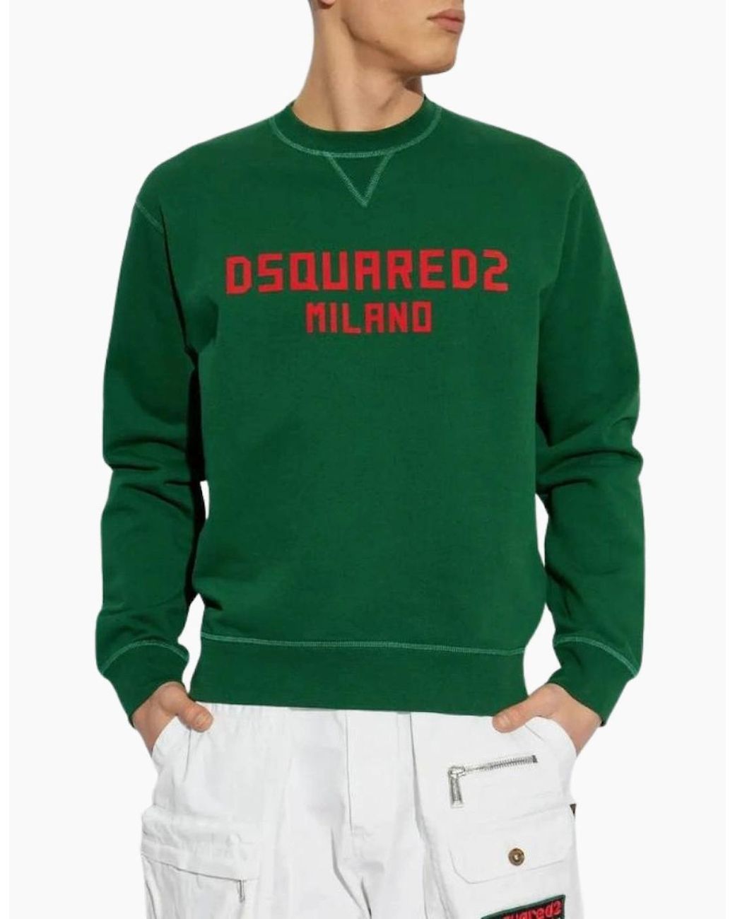 DSquared² Green Milano Logo Cool Fit Sweatshirt for men