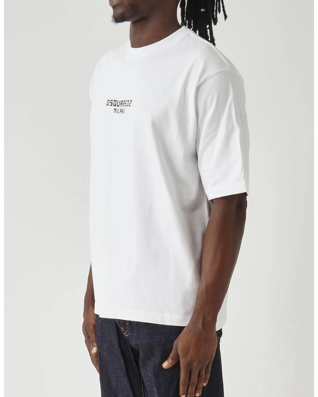 DSquared² Gray Small Milano Logo Loose Fit T-Shirt for men