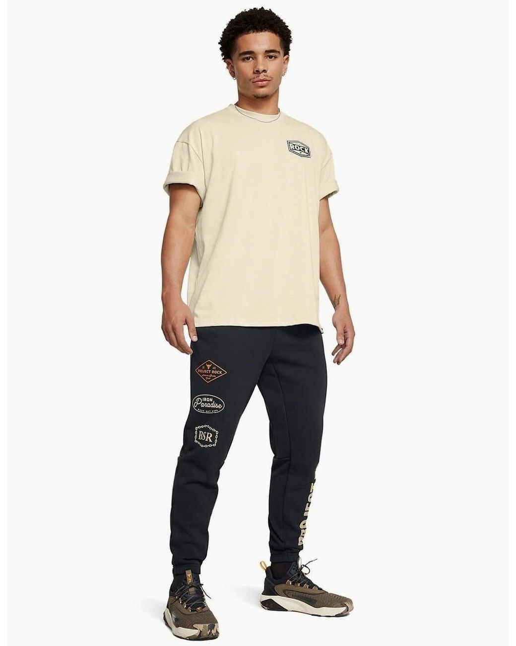 Under Armour Blue Hwt Graphic Print Joggers for men