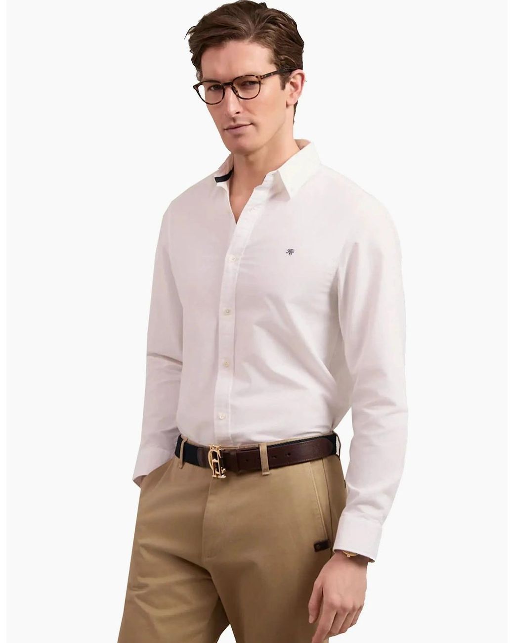 Holland Cooper White Classic Oxford Shirt for men