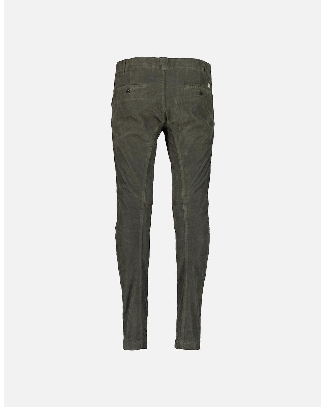 C P Company Green Stretch Corduroy Trousers for men