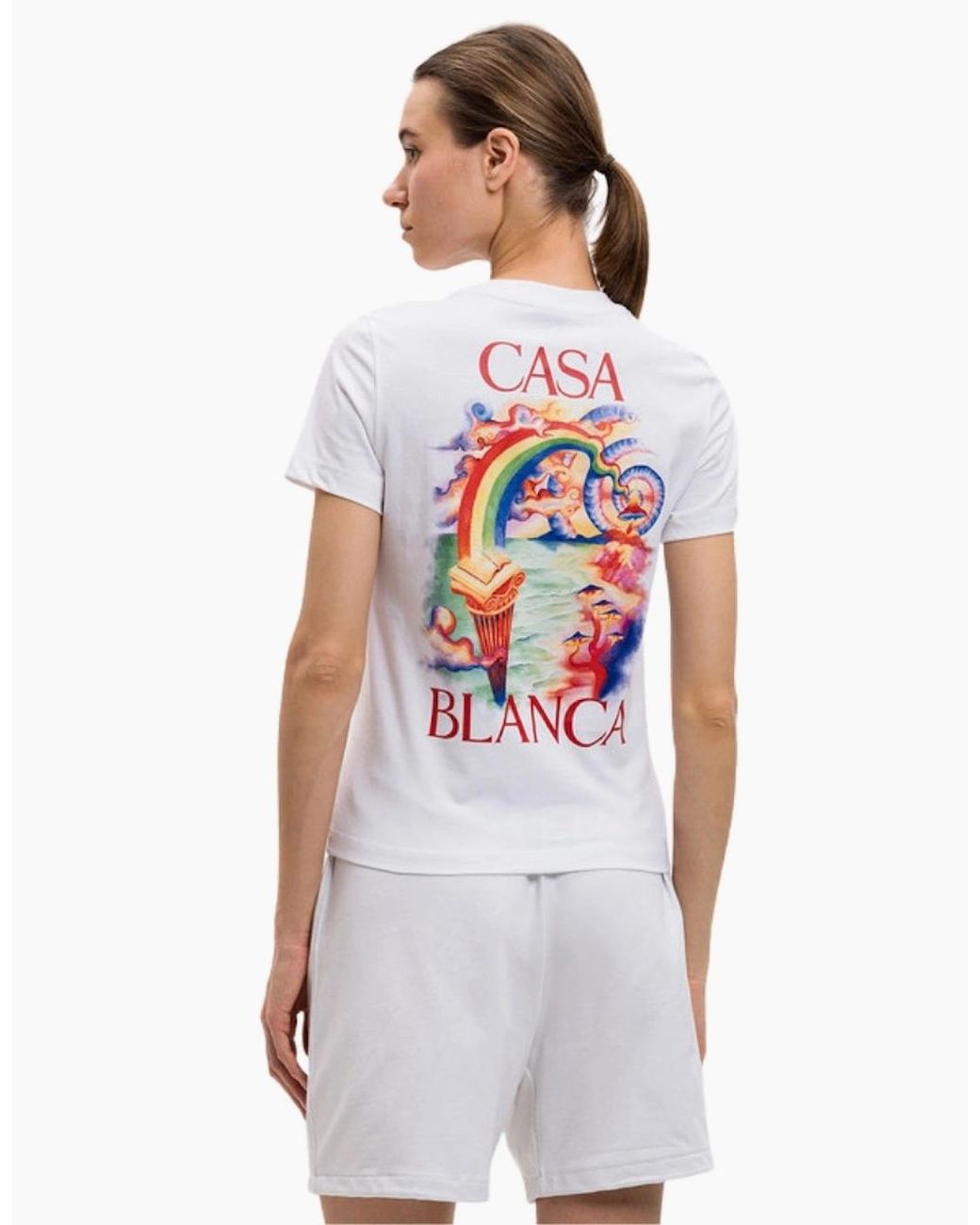Casablanca White Printed Fitted Nature Teacher T-Shirt