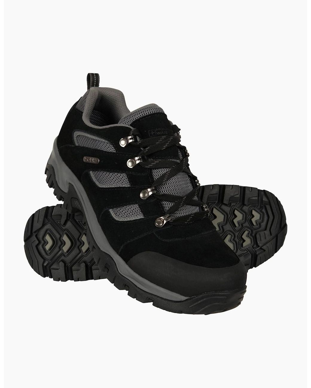Mountain Warehouse Black Voyage Suede Waterproof Walking Shoes for men