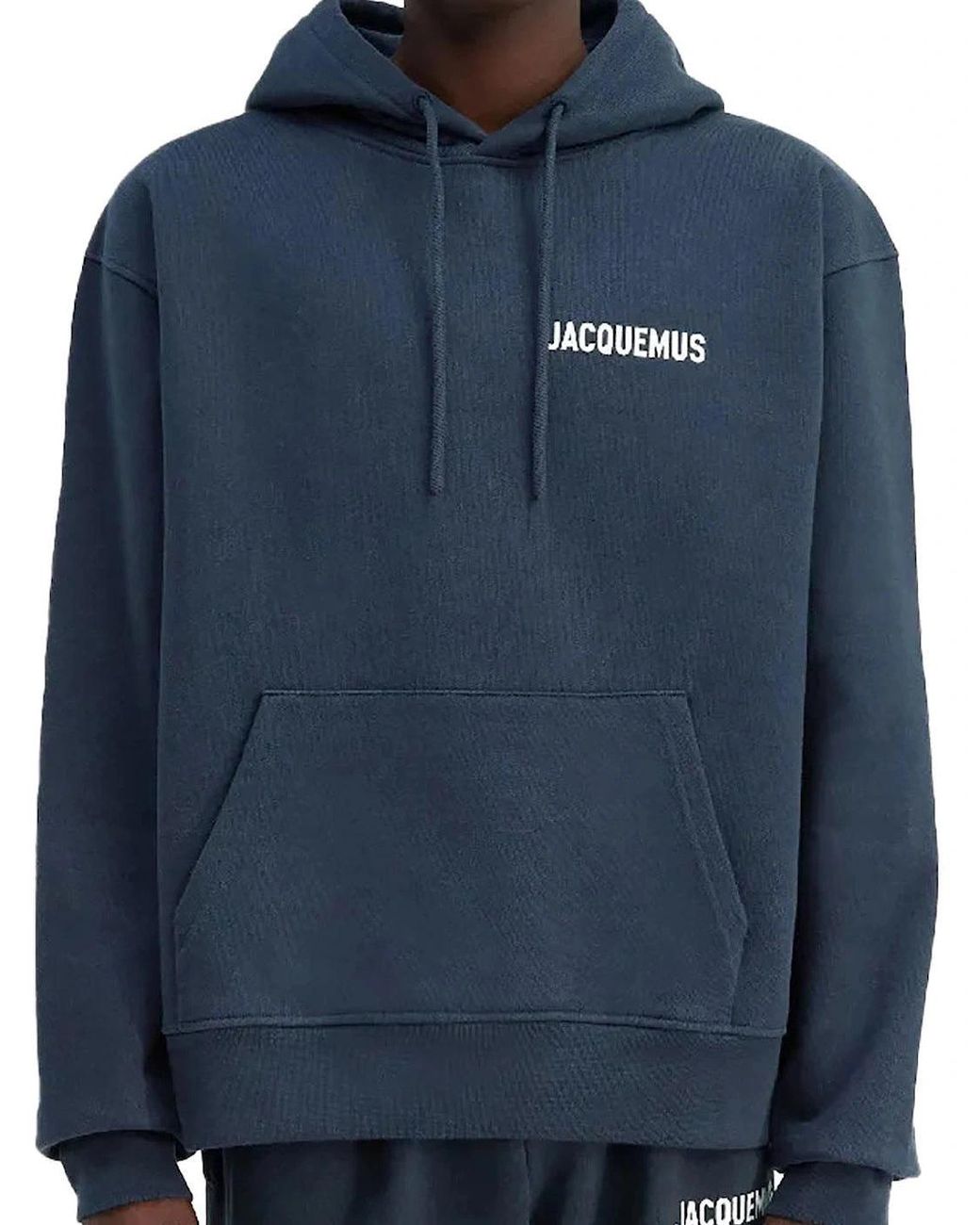 Jacquemus Blue Le Sweatshirt Logo Hoodie for men