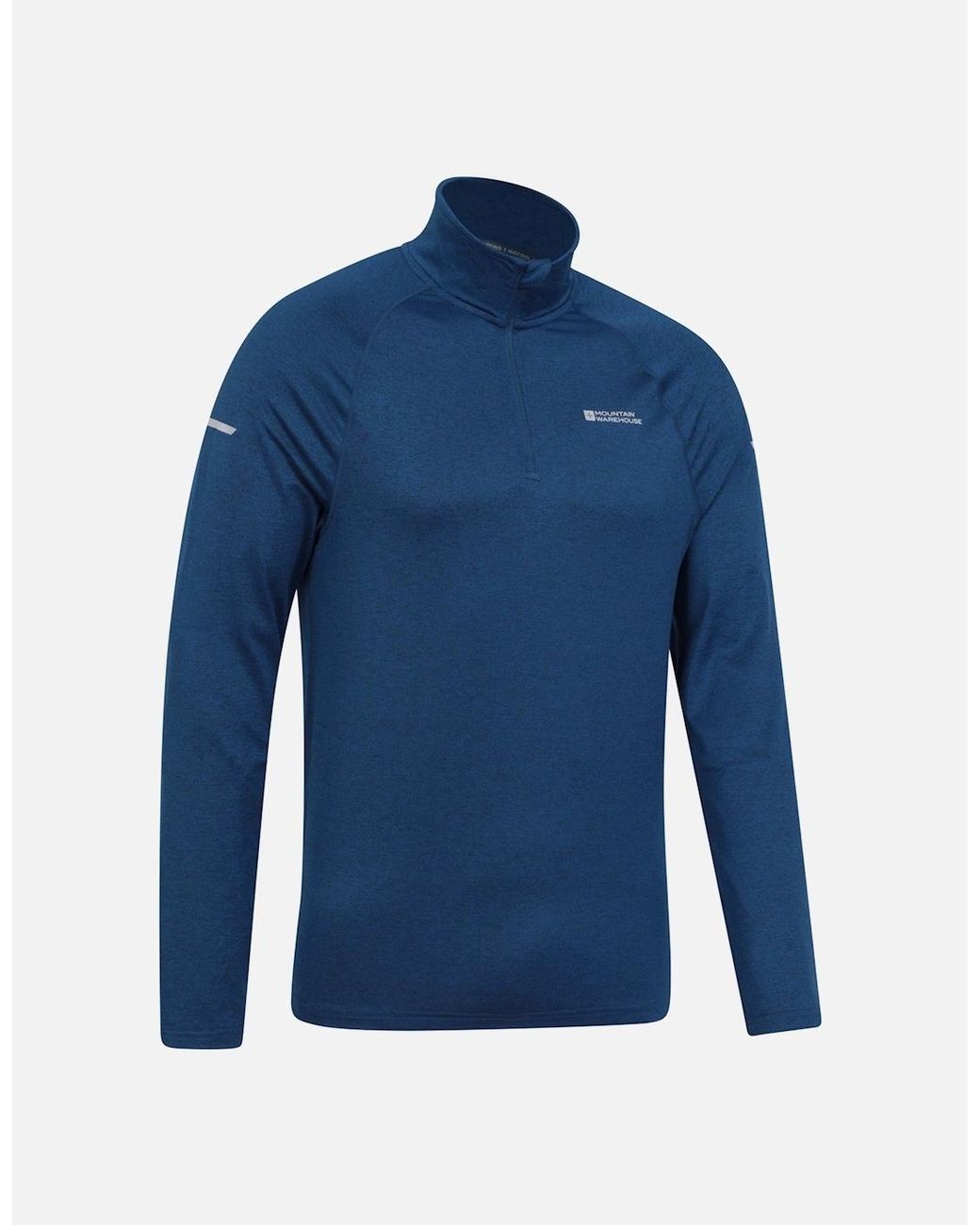Mountain Warehouse Blue Echo Melange Recycled Half Zip Midlayer for men