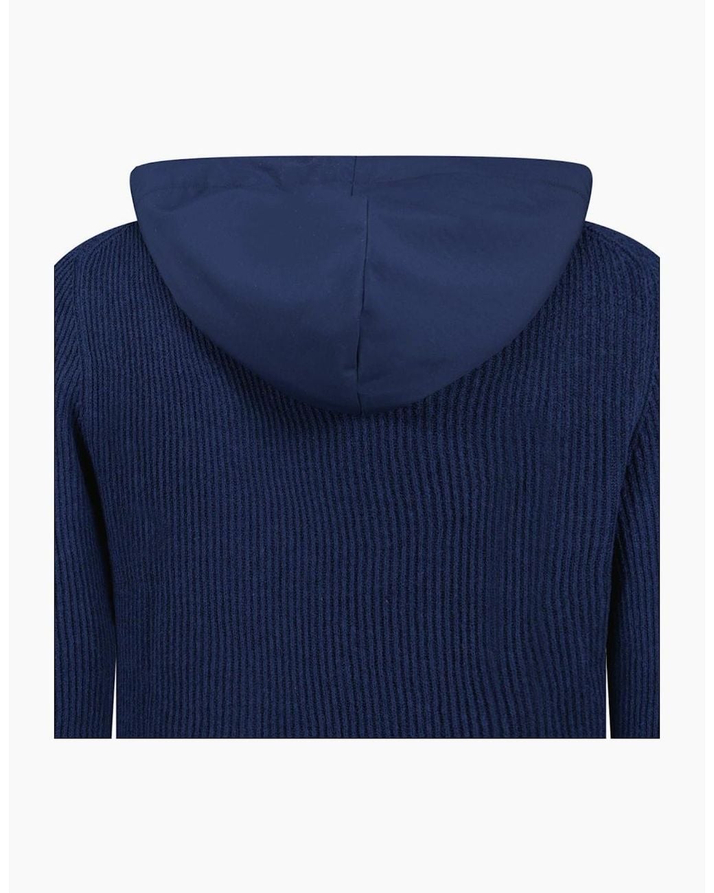 Gran Sasso Blue Ribbed Zip-Up Hoodie for men