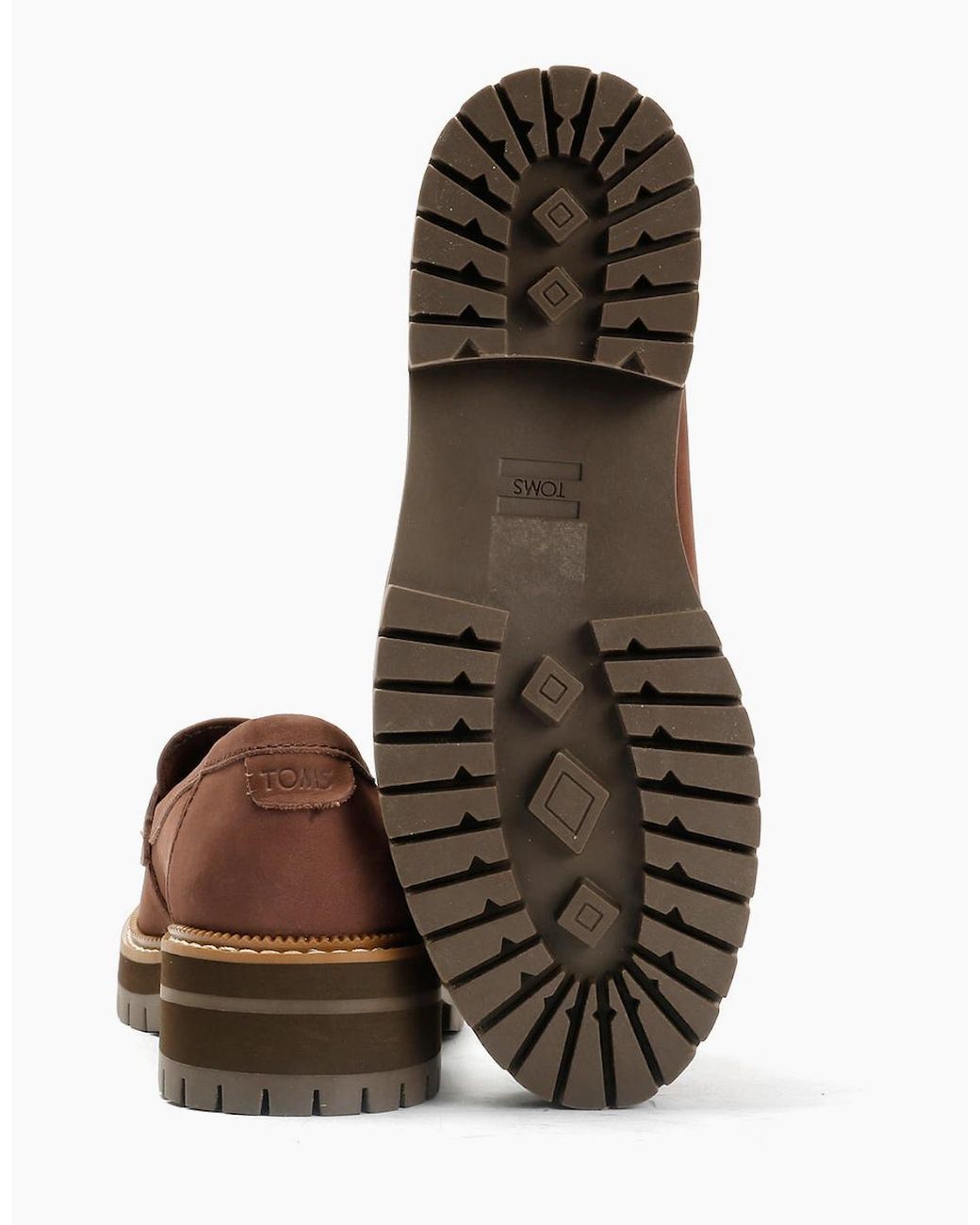 TOMS Brown Cara Leather Oak Loafers