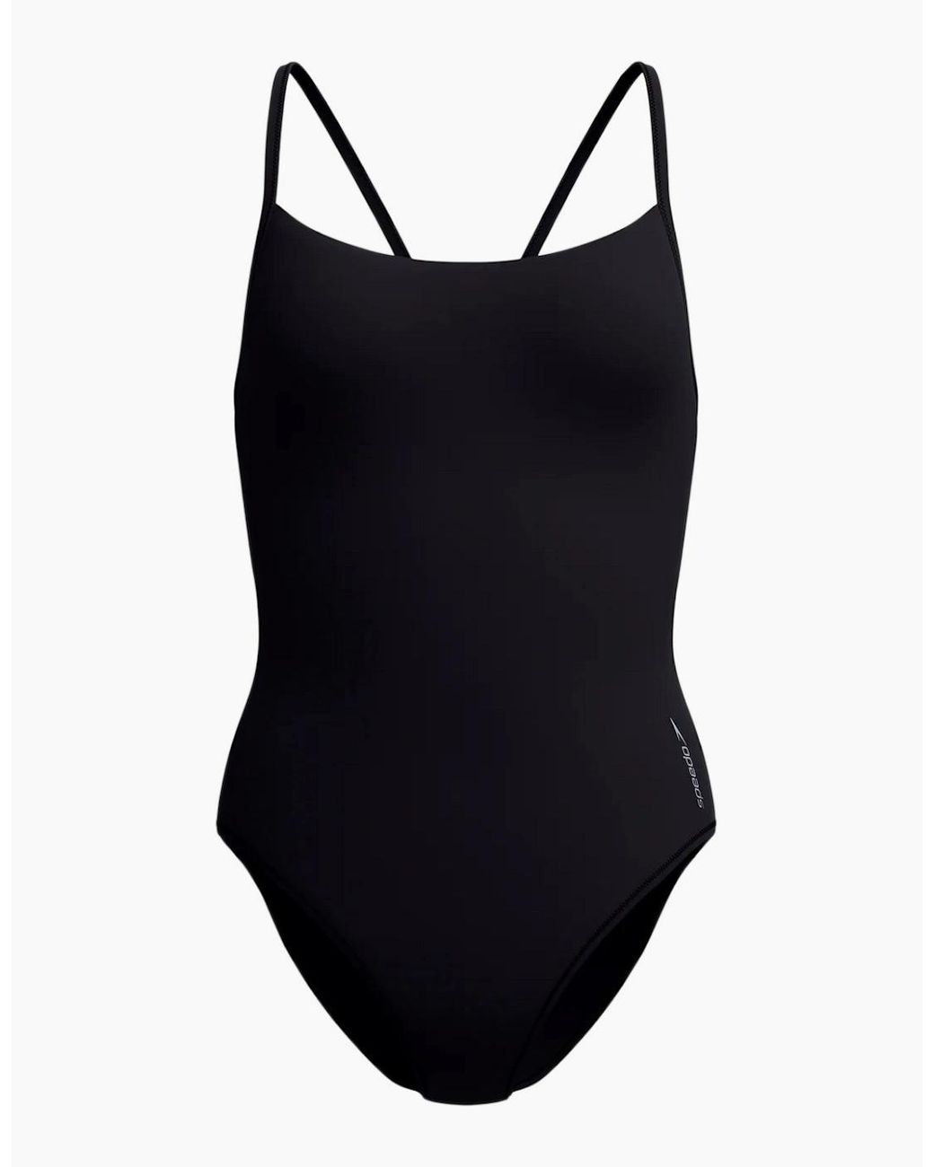 Speedo Black Ladies Solid Racerback One Piece Swimsuit