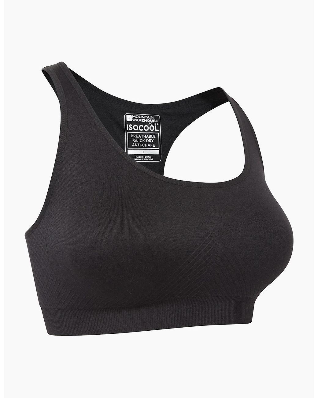 Mountain Warehouse Black Ladies Anti-Chafe Seamless Sports Bra