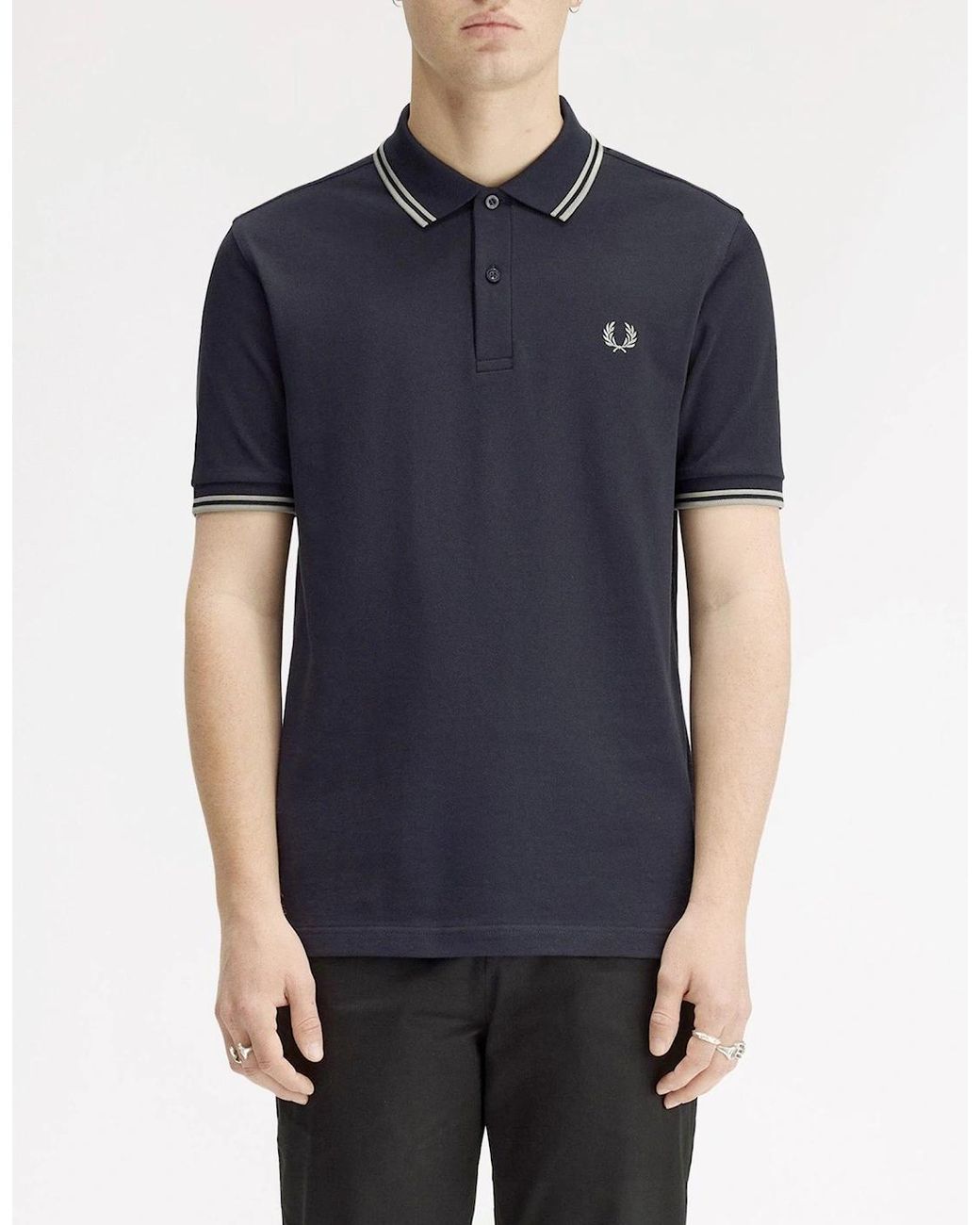 Fred Perry Blue Twin Tipped Polo Shirt for men