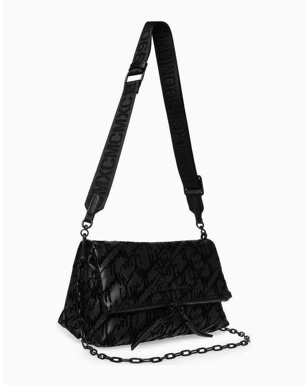 Steve Madden Black Rectangle Shape Cross Body Bag With Chain