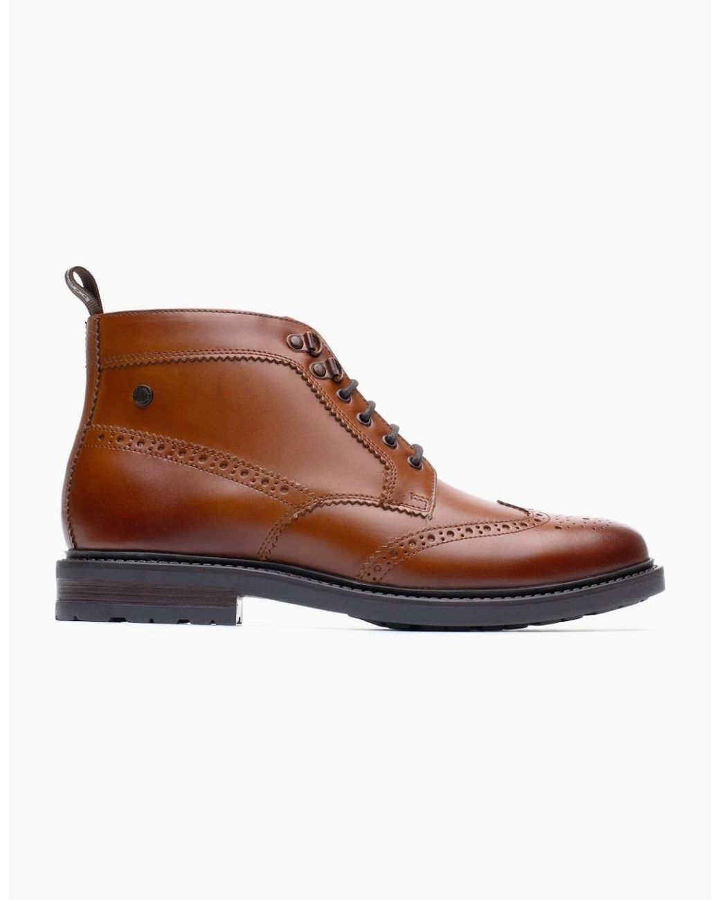 Base London Brown Porter Toe Cap Boots for men