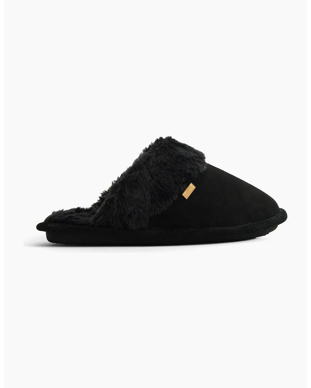 Hunter Black Mule Suede Slippers