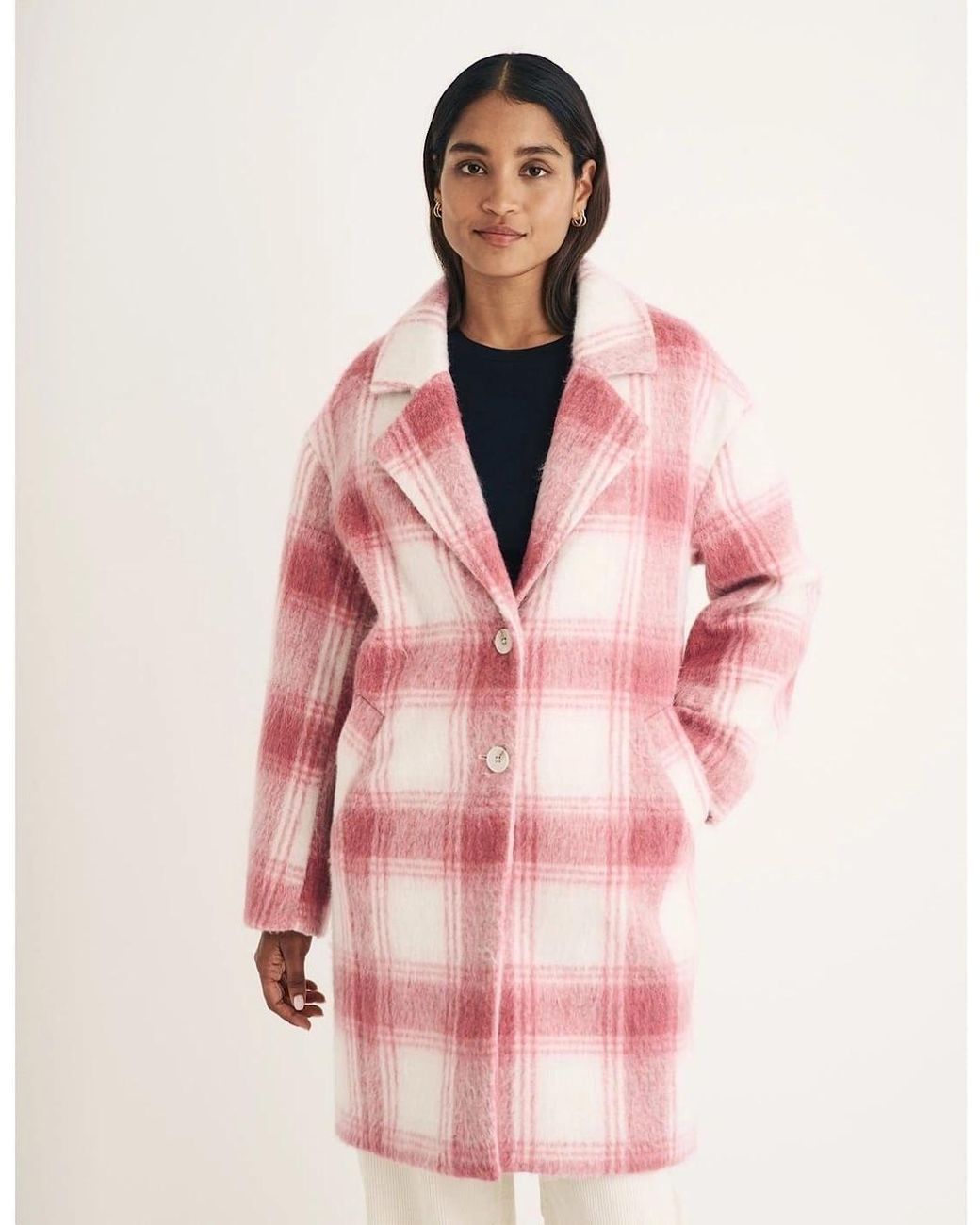 Nobody's Child Pink Plaid Teddy Bear Coat