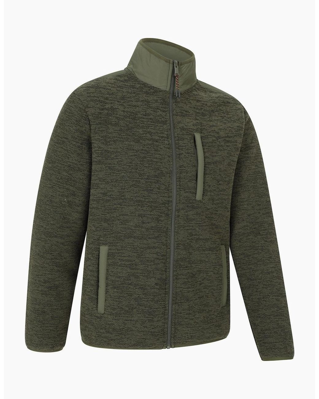 Mountain Warehouse Green Hayfield Faux Fur Lined Full Zip Fleece Top for men