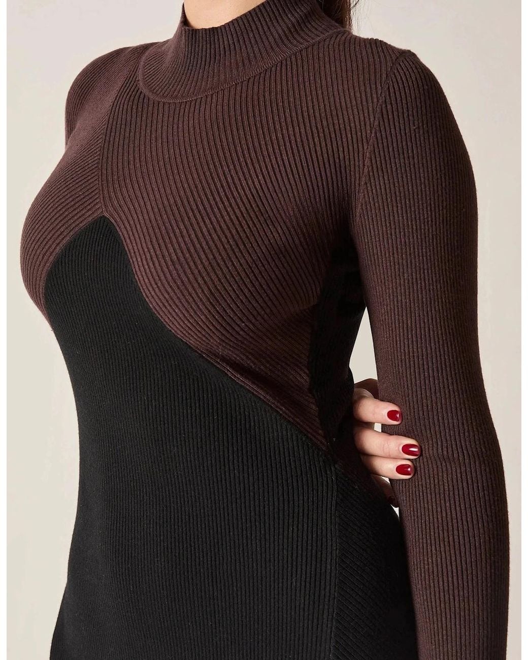 James Lakeland Black Colour-Block Knit Dress