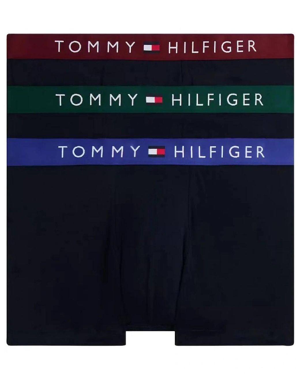 Tommy Hilfiger Blue 3-Pack Th Originals Boxer Trunks, W/ /Burgundy for men