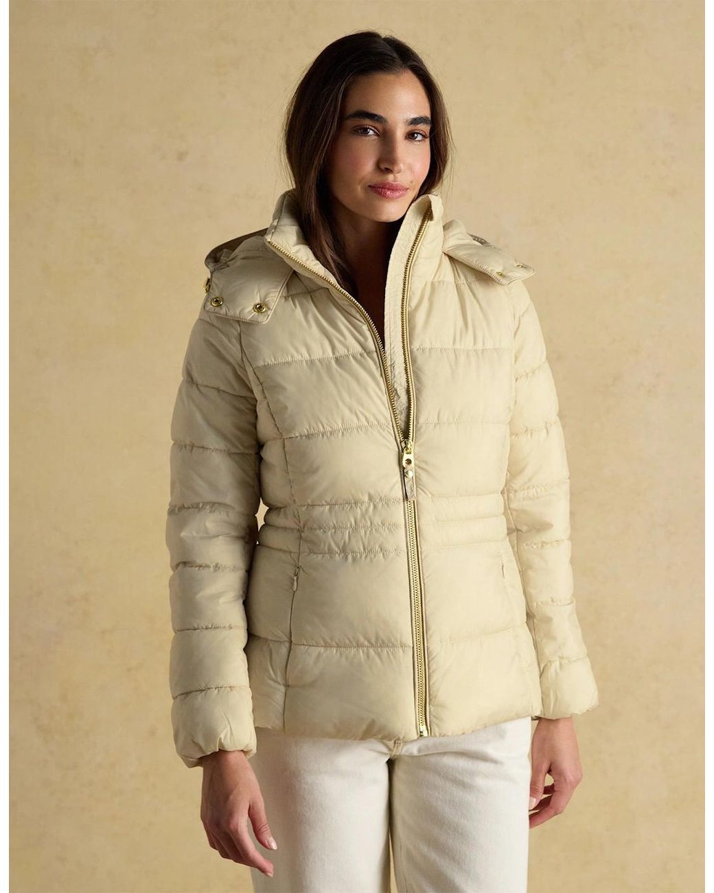 Joules Natural Hadlow Puffer Jackets Neutral