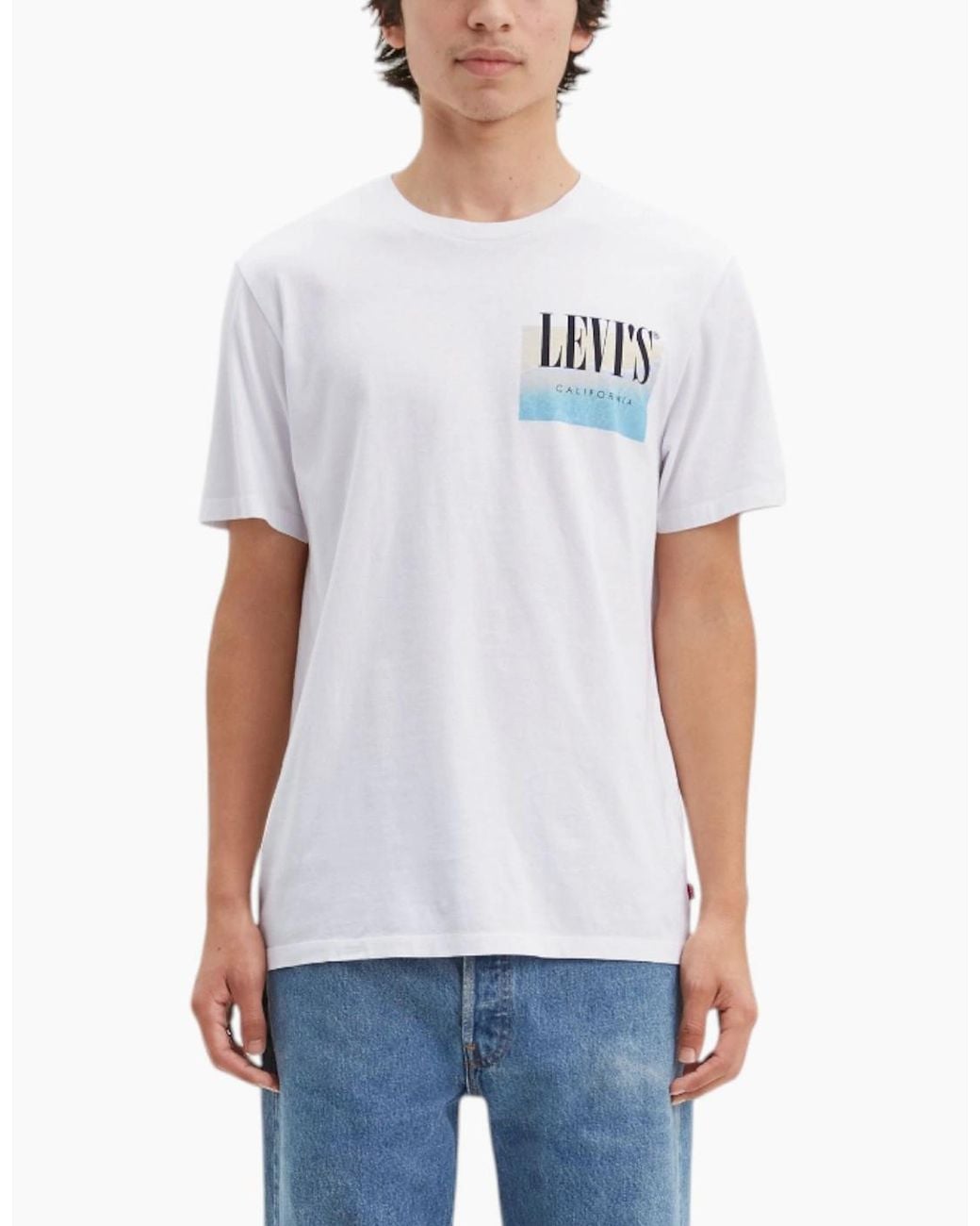 Levi's White Levi's T Shirt Casual Cotton Summer Graphic T Shirt Crew Neck Pullover for men