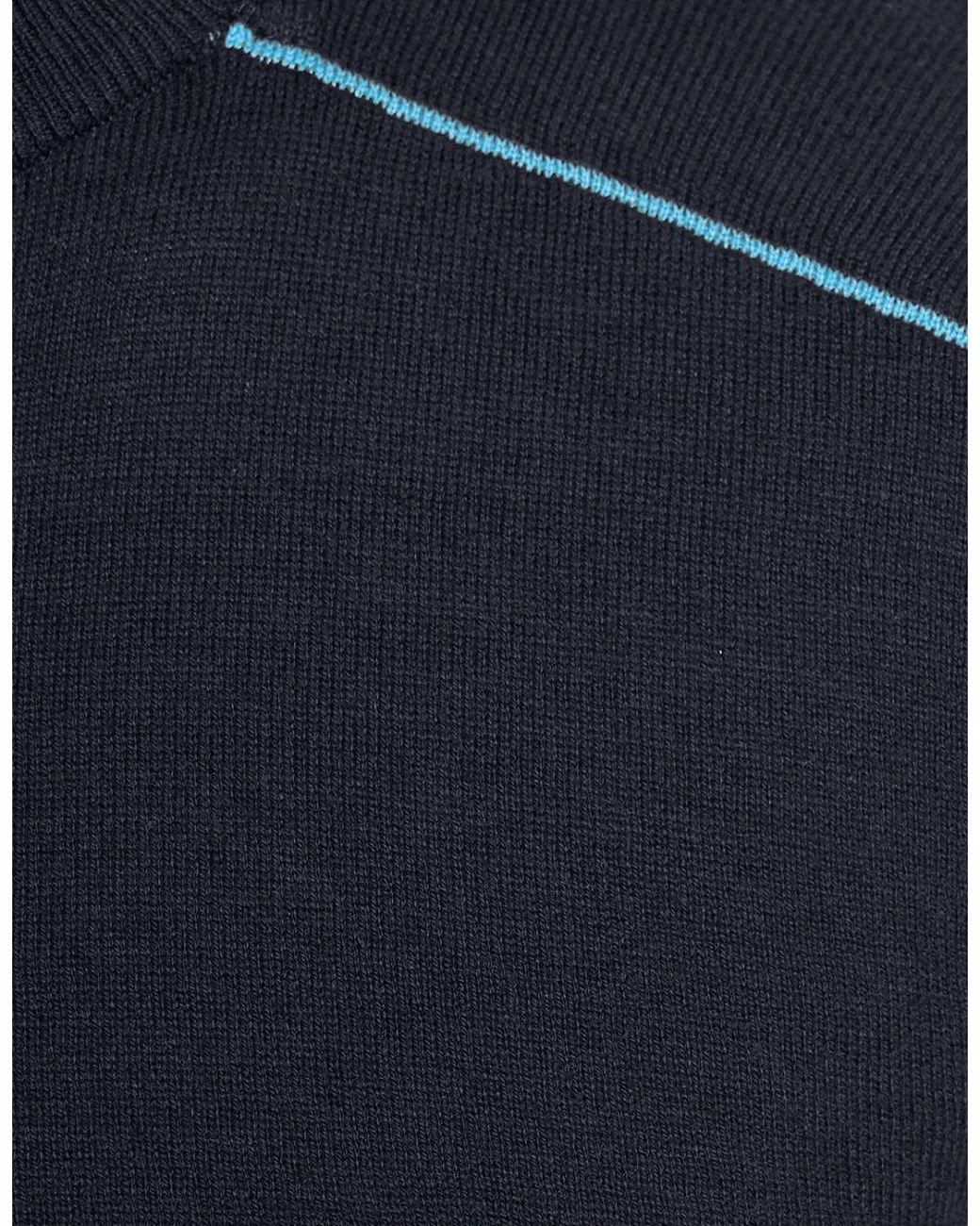 Lyle & Scott Blue Cotton Tipped 1/4 Zip Jumper for men