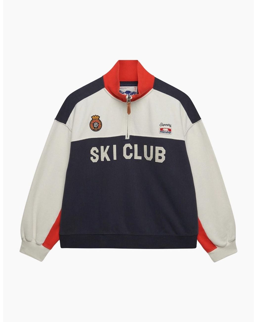 Superdry Blue Preppy Ski Club Half-Zip Sweatshirt