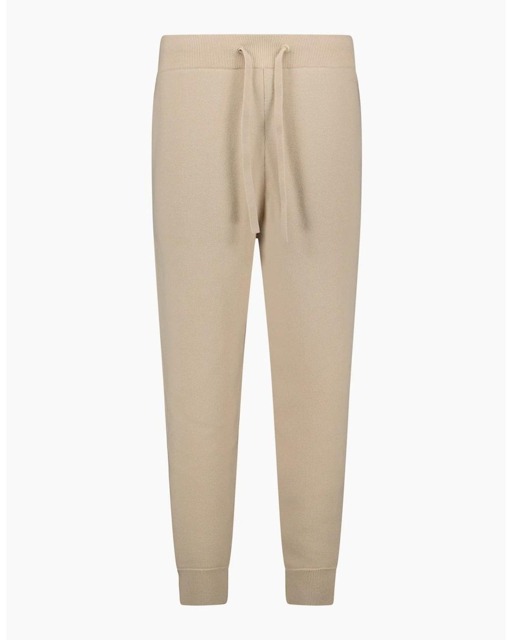 Burberry Natural 'Hunton' Knitted Cuffed Cashmere Sweatpants Soft Fawn for men