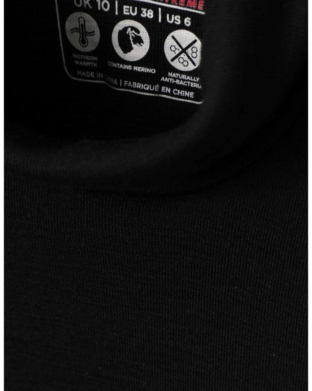 Mountain Warehouse Black Ladies Merino Wool Roll Neck Base Layer Top