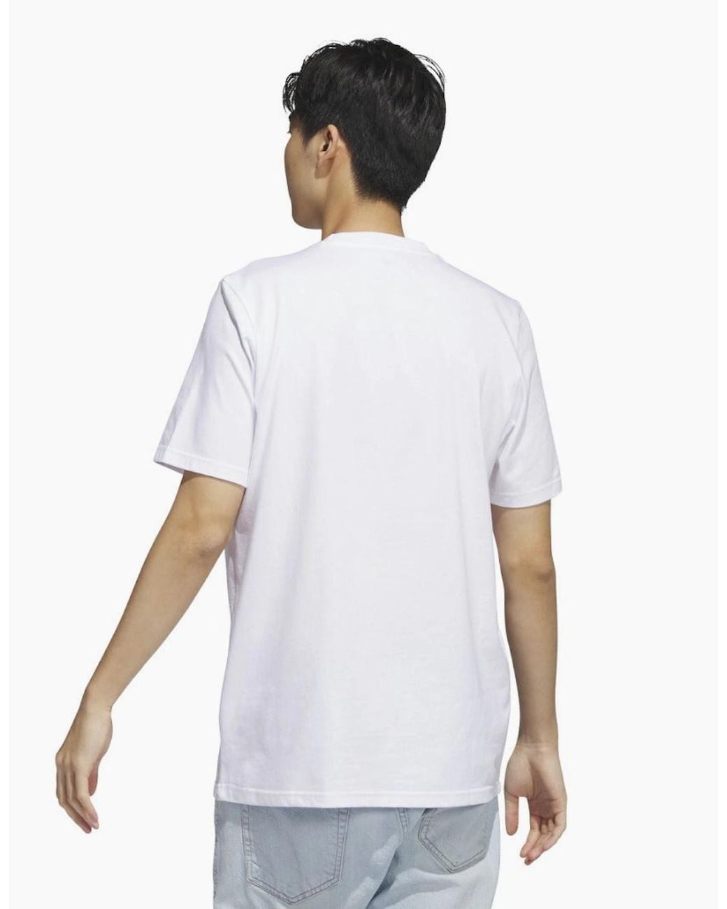 Adidas White Ess Camo Logo T-Shirt for men