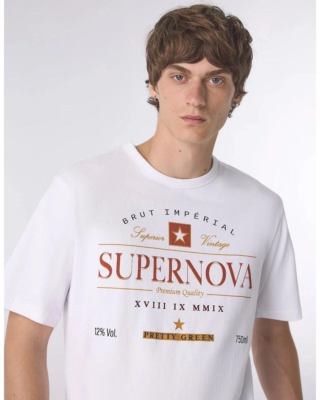Pretty Green White Supernova T-Shirt for men