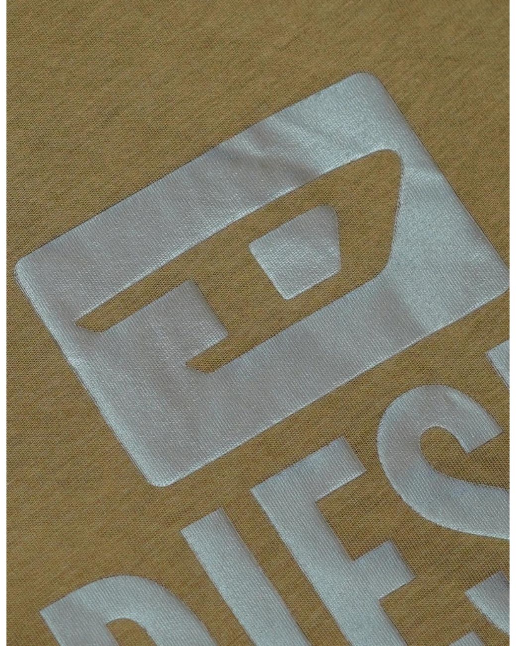 DIESEL Green Monotone Logo Coffee Liqueur T-Shirt for men