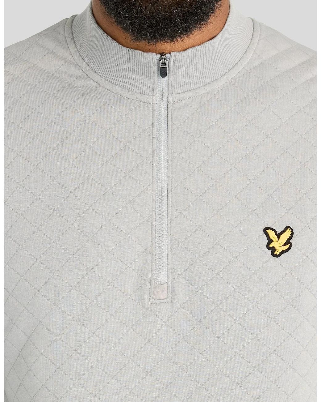 Lyle & Scott White Quilted 1/4 Zip Midlayer for men
