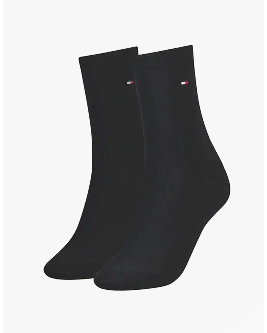 Tommy Hilfiger Black 2 Pack Crew Socks