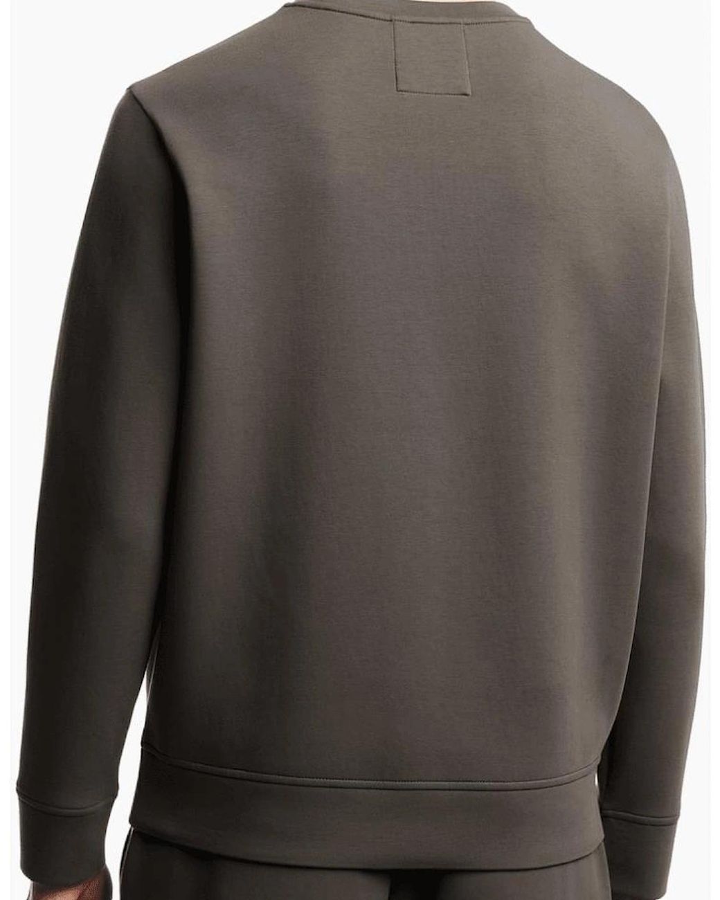 Emporio Armani Gray Double-Jersey Sweatshirt With Micro Logo Patch for men