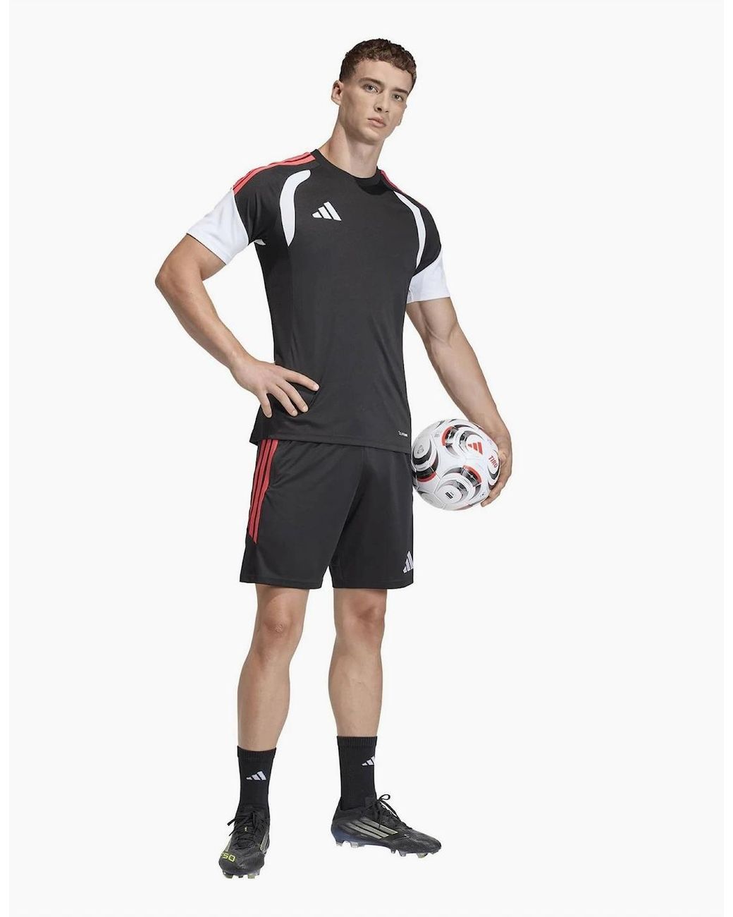 Adidas Black Tiro 26L Athletic Shorts With Elasticated Waistband for men