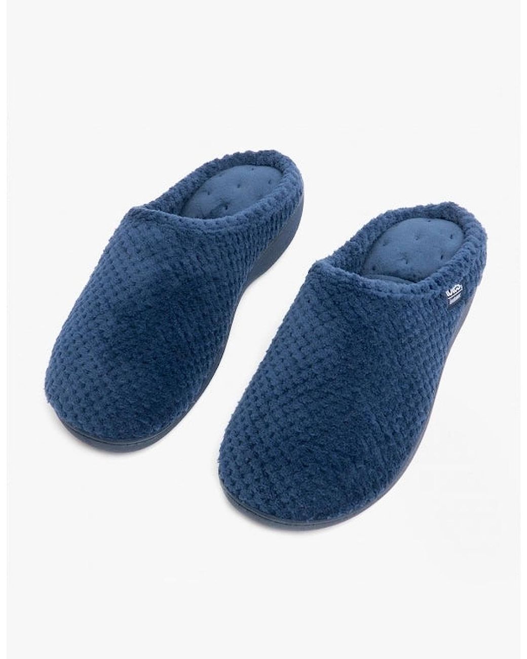 Totes Blue Isotoner Popcorn Terry Mule Slippers