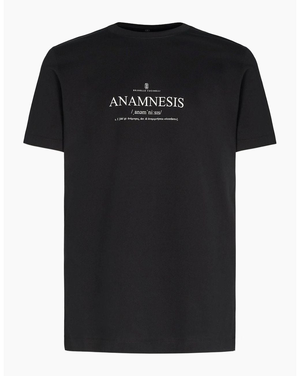Brunello Cucinelli Black Anamnesis Text T-Shirt for men