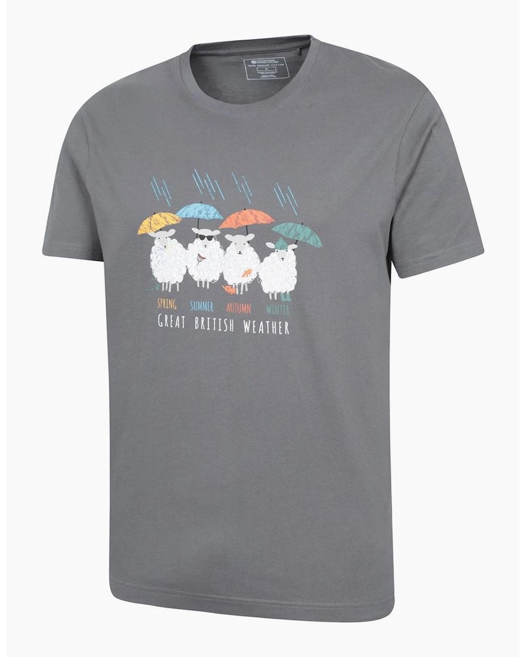 Mountain Warehouse Gray Great British Weather T-Shirt for men