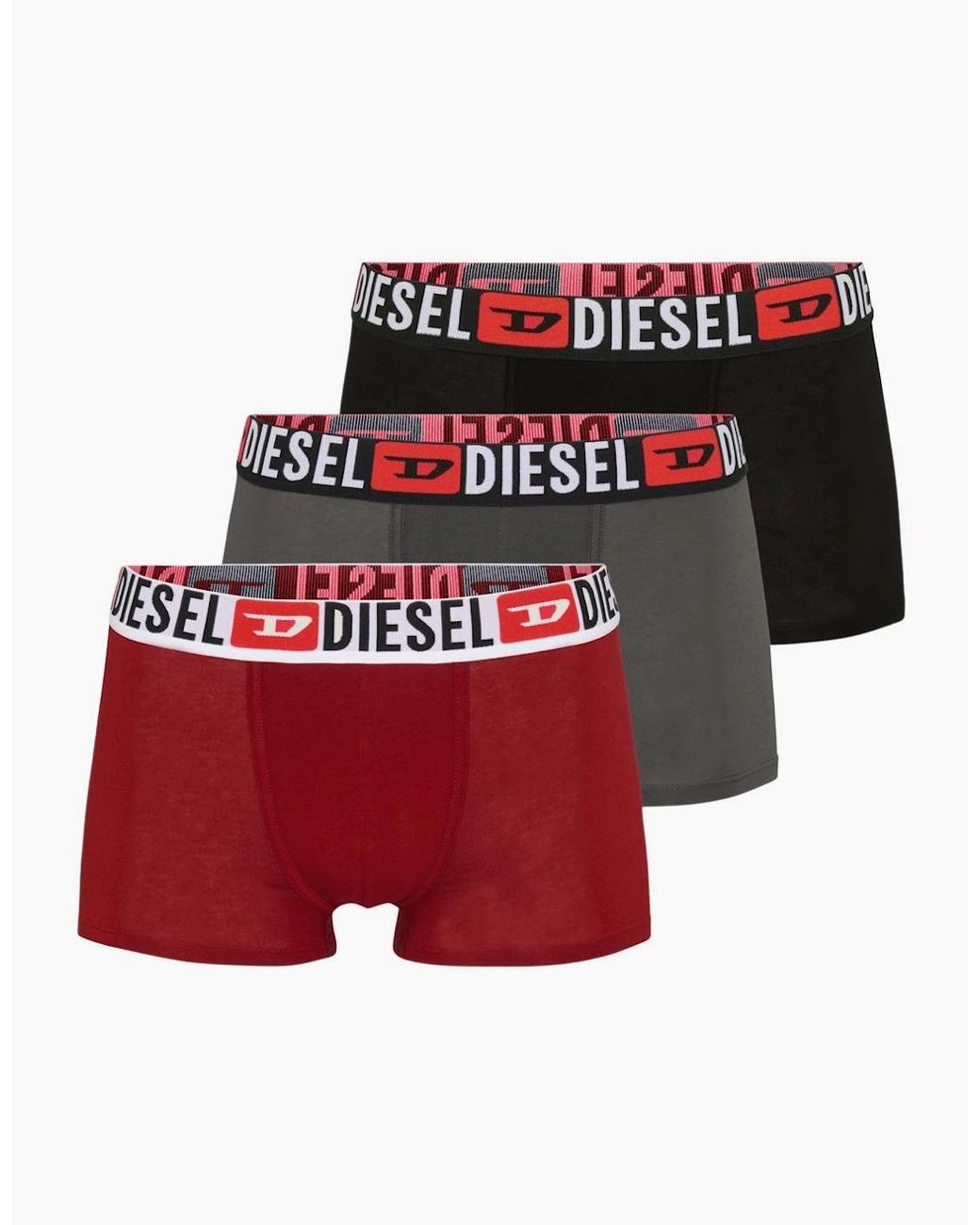 DIESEL Red Cotton 3-Pack/ Boxer Shorts for men