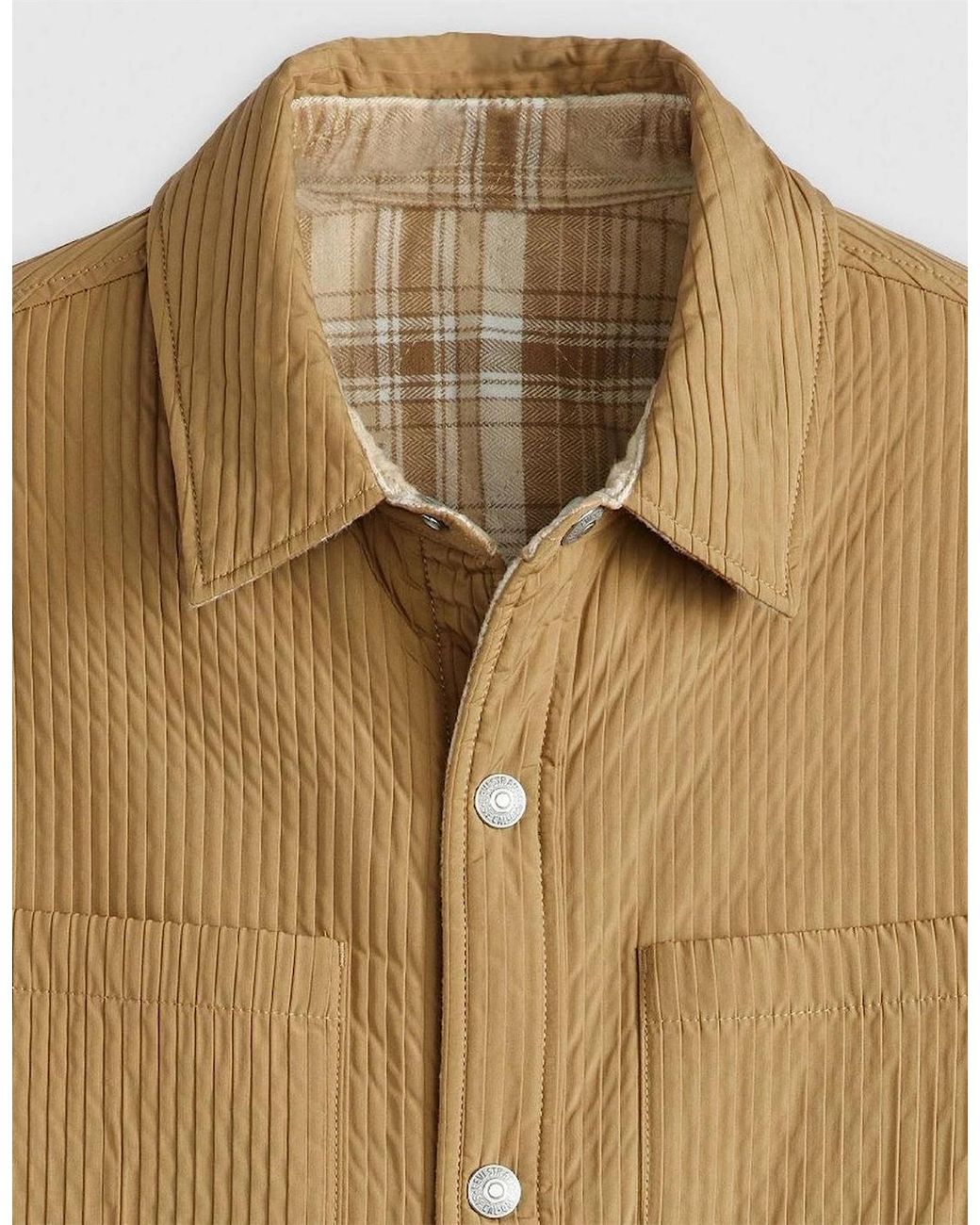 Levi's Natural Levi's Bryant Snap Button Solid Patterned Overshirt for men