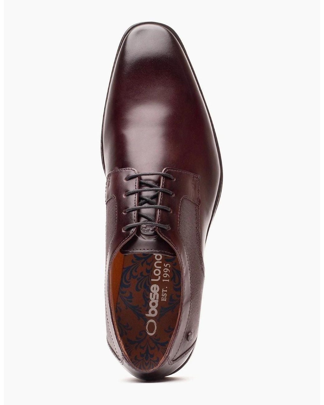 Base London Brown London Dome Leather Burnt Lace-Up Shoes for men
