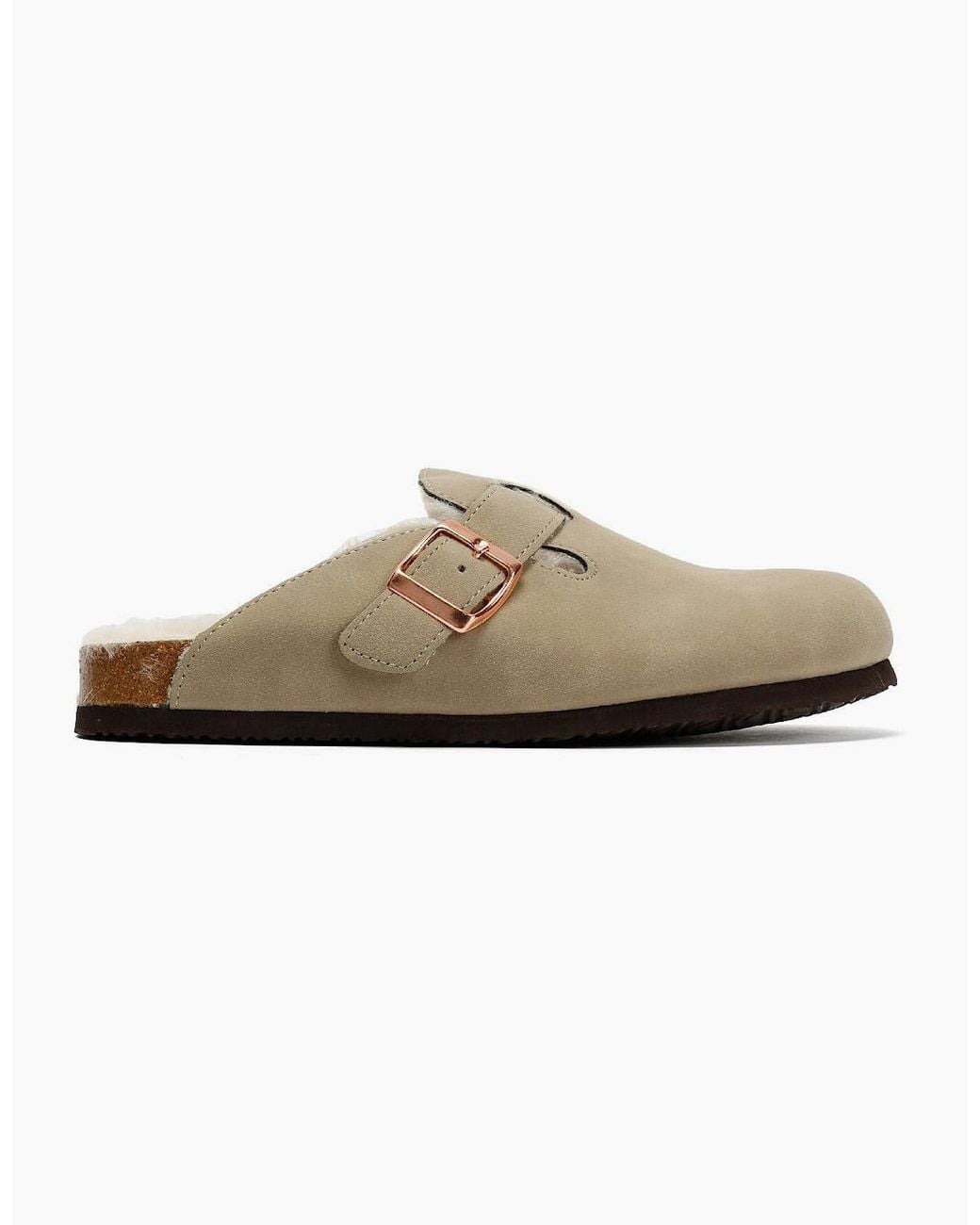 Original Penguin Natural Penguin Poppy Fur Suede Sand Mules
