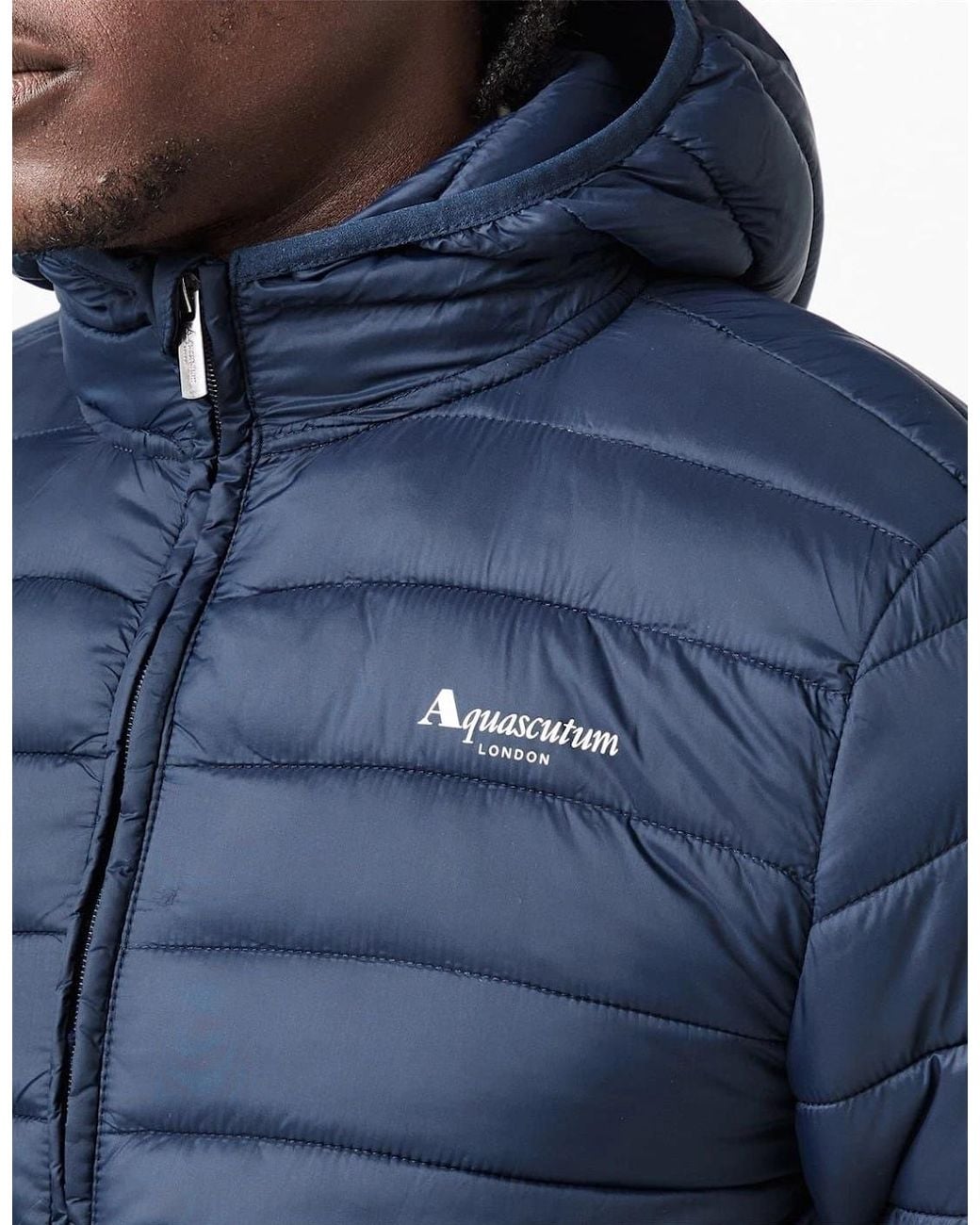 Aquascutum Blue Puffer Jacket for men