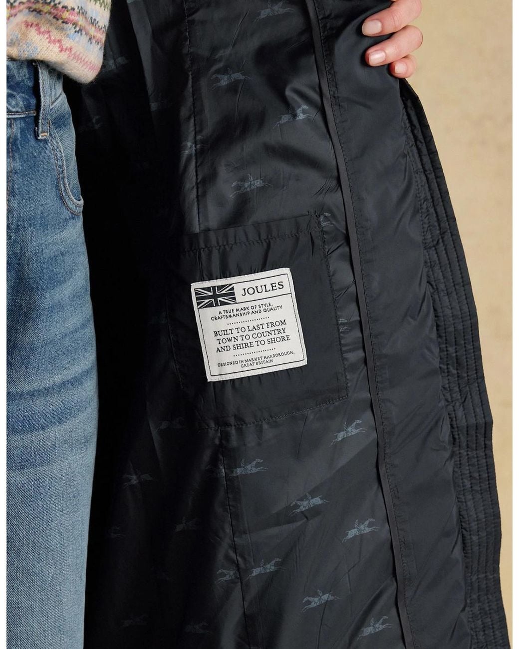 Joules Black Pembury Coat Longline Jackets
